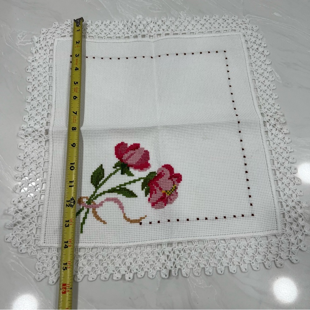 Handmade Crochet Floral Towel - Picture 2 of 4
